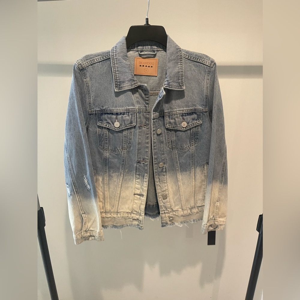 Denim jacket with bleached ombré